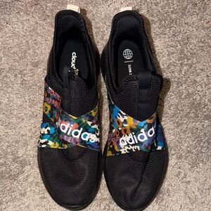 Adidas Women’s Black and Multicolor Slip-On Sneakers